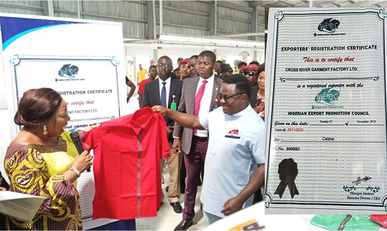 Cross River garment factory receives expoert licence for Made in Nigeria clothing