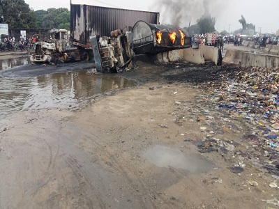 tank explosion at ojo barracks along badagry expressway, Lagos