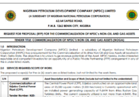 TENDER TITLE: COMMERCIALIZATION OF NPDC’S NON-OIL AND GAS ASSETS