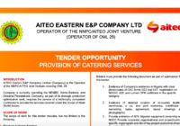TENDER OPPORTUNITY PROVISION OF CATERING SERVICES