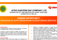 TENDER OPPORTUNITY PROVISION OF SUPPLY BASE/ WAREHOUSE/ STORAGE SERVICES